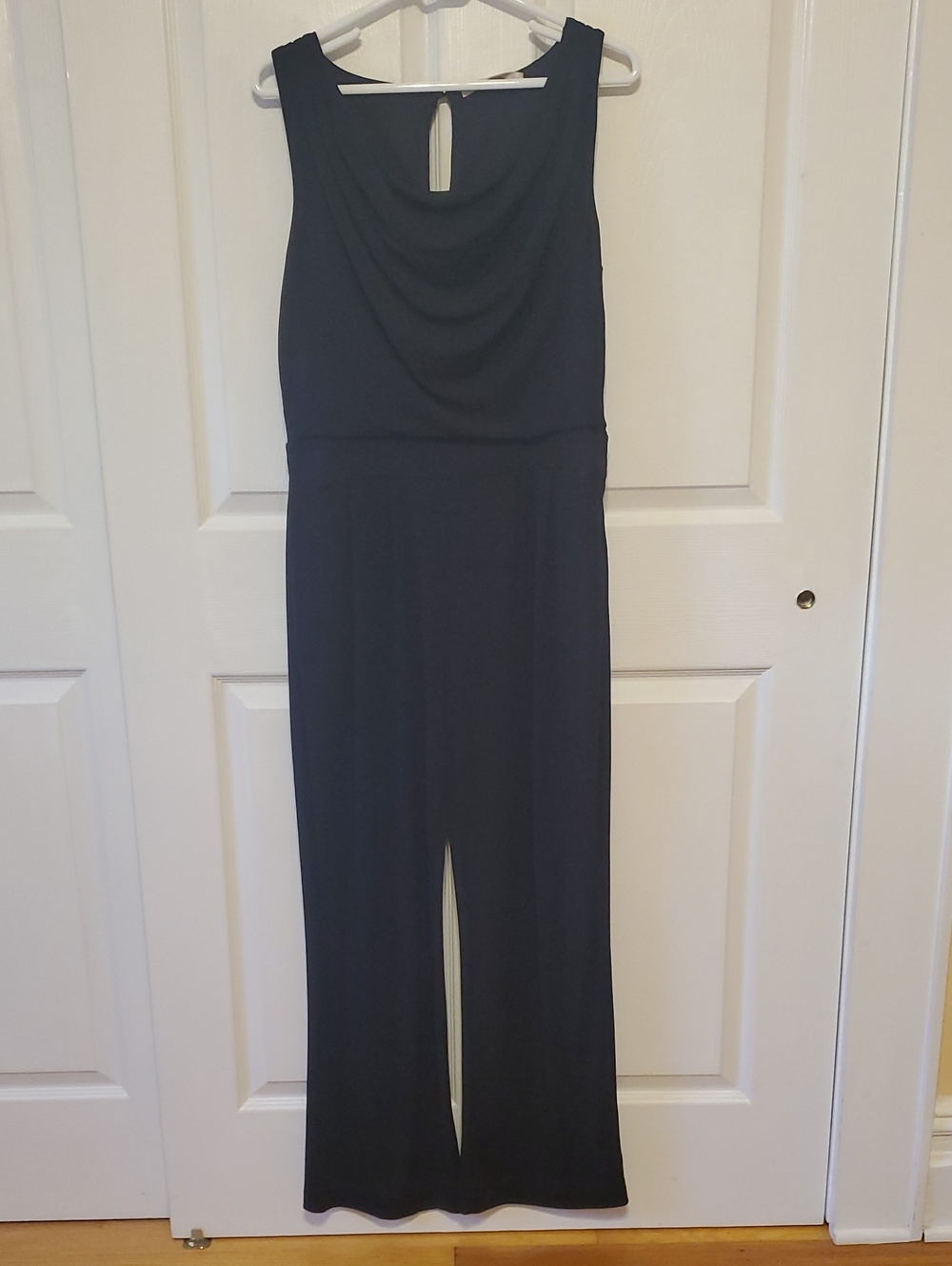 Boston Proper Black Sleeveless Wide-Leg Jumpsuit
